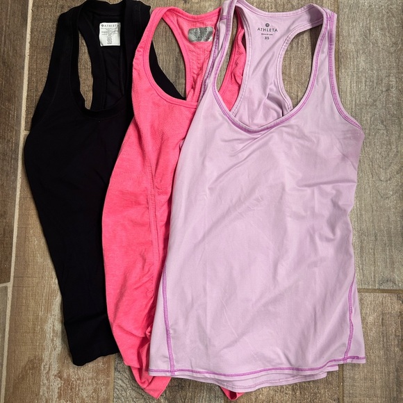 Athleta Tops - Athleta Women's Racerback Tank Tops - Black, Pink, and Lavender BUNDLE